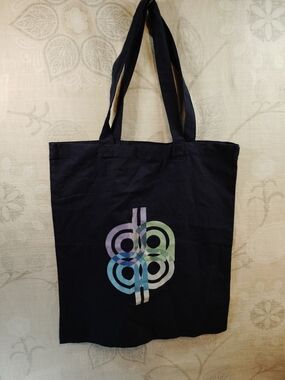 Beacon Black Shoulder Tote with Pastel Multicolor Graphic